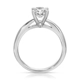 Tapered Cathedral Round Engagement Ring in White Gold