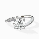 Open Swirl Bypass Solitaire Ring Engagement Ring - The Better Diamonds