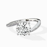Open Swirl Bypass Solitaire Ring Engagement Ring - The Better Diamonds