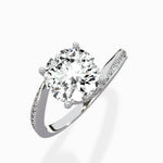 Open Swirl Bypass Solitaire Ring Engagement Ring - The Better Diamonds
