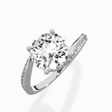 Open Swirl Bypass Solitaire Ring Engagement Ring - The Better Diamonds