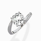 Open Swirl Bypass Solitaire Ring Engagement Ring - The Better Diamonds