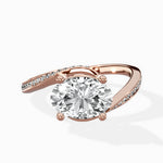 Open Swirl Bypass Solitaire Ring Engagement Ring - The Better Diamonds