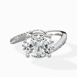 Open Swirl Bypass Solitaire Ring Engagement Ring - The Better Diamonds