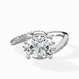 Open Swirl Bypass Solitaire Ring Engagement Ring - The Better Diamonds