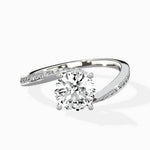 Open Swirl Bypass Solitaire Ring Engagement Ring - The Better Diamonds