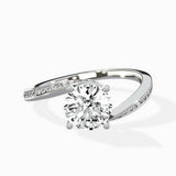 Open Swirl Bypass Solitaire Ring Engagement Ring - The Better Diamonds