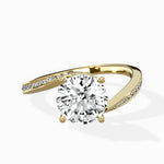 Open Swirl Bypass Solitaire Ring Engagement Ring - The Better Diamonds