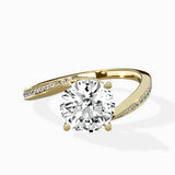 Open Swirl Bypass Solitaire Ring Engagement Ring - The Better Diamonds