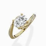 Open Swirl Bypass Solitaire Ring Engagement Ring - The Better Diamonds