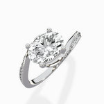 Open Swirl Bypass Solitaire Ring Engagement Ring - The Better Diamonds