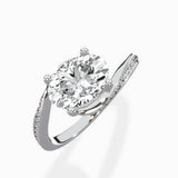 Open Swirl Bypass Solitaire Ring Engagement Ring - The Better Diamonds