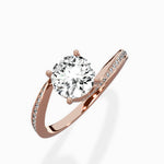 Open Swirl Bypass Solitaire Ring Engagement Ring - The Better Diamonds