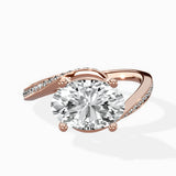 Open Swirl Bypass Solitaire Ring Engagement Ring - The Better Diamonds