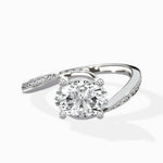 Open Swirl Bypass Solitaire Ring Engagement Ring - The Better Diamonds