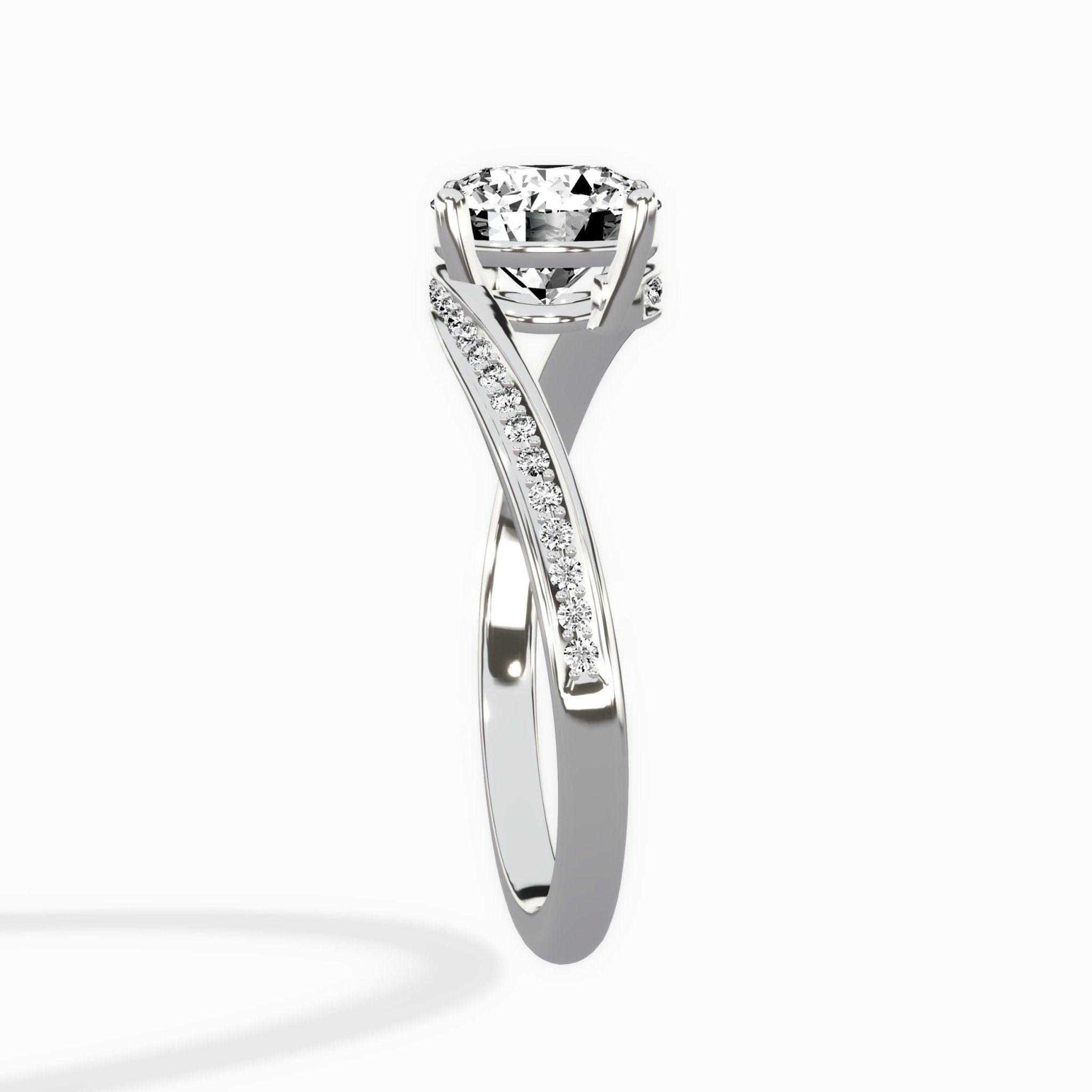 Open Swirl Bypass Solitaire Ring Engagement Ring - The Better Diamonds