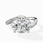 Open Swirl Bypass Solitaire Ring Engagement Ring - The Better Diamonds