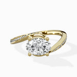 Open Swirl Bypass Solitaire Ring Engagement Ring - The Better Diamonds
