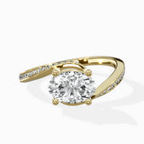 Open Swirl Bypass Solitaire Ring Engagement Ring - The Better Diamonds