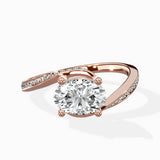 Open Swirl Bypass Solitaire Ring Engagement Ring - The Better Diamonds