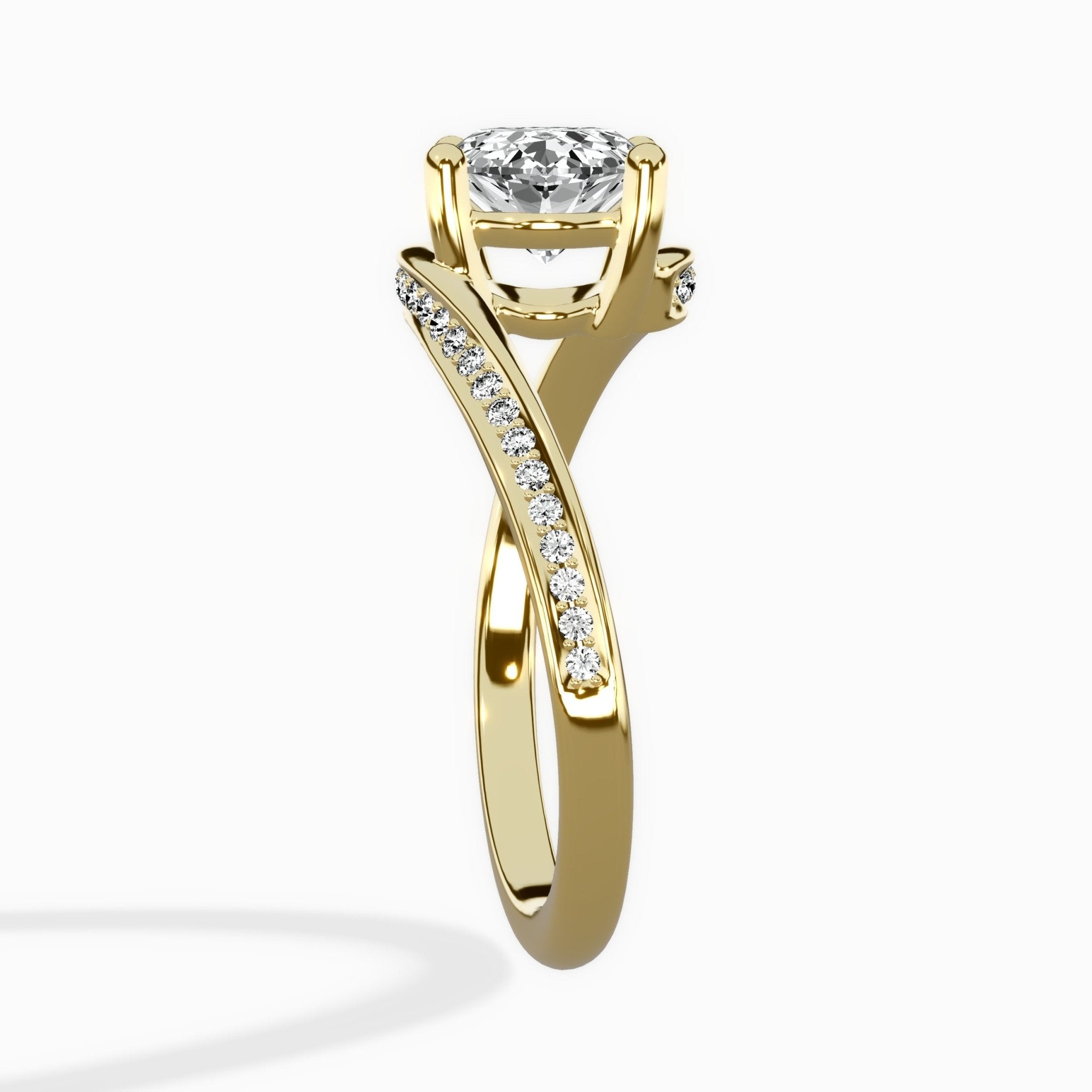 Open Swirl Bypass Solitaire Ring Engagement Ring - The Better Diamonds