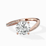 Open Swirl Bypass Solitaire Ring Engagement Ring - The Better Diamonds