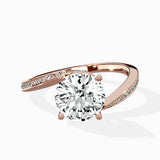 Open Swirl Bypass Solitaire Ring Engagement Ring - The Better Diamonds