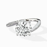 Open Swirl Bypass Solitaire Ring Engagement Ring - The Better Diamonds