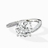 Open Swirl Bypass Solitaire Ring Engagement Ring - The Better Diamonds