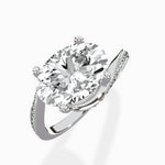 Open Swirl Bypass Solitaire Ring Engagement Ring - The Better Diamonds