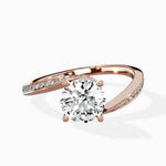 Open Swirl Bypass Solitaire Ring Engagement Ring - The Better Diamonds
