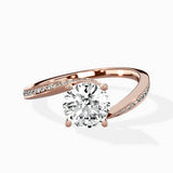 Open Swirl Bypass Solitaire Ring Engagement Ring - The Better Diamonds
