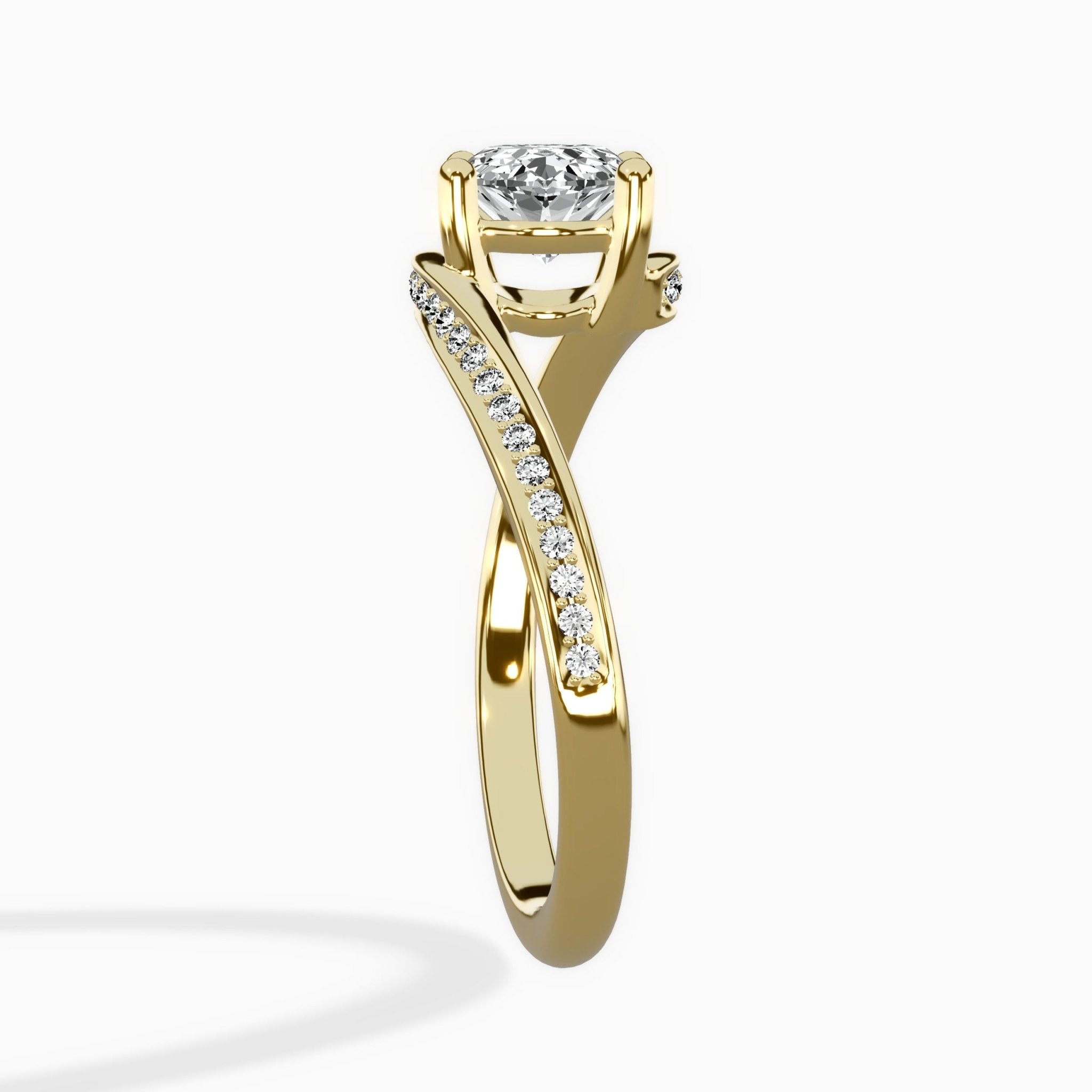 Open Swirl Bypass Solitaire Ring Engagement Ring - The Better Diamonds