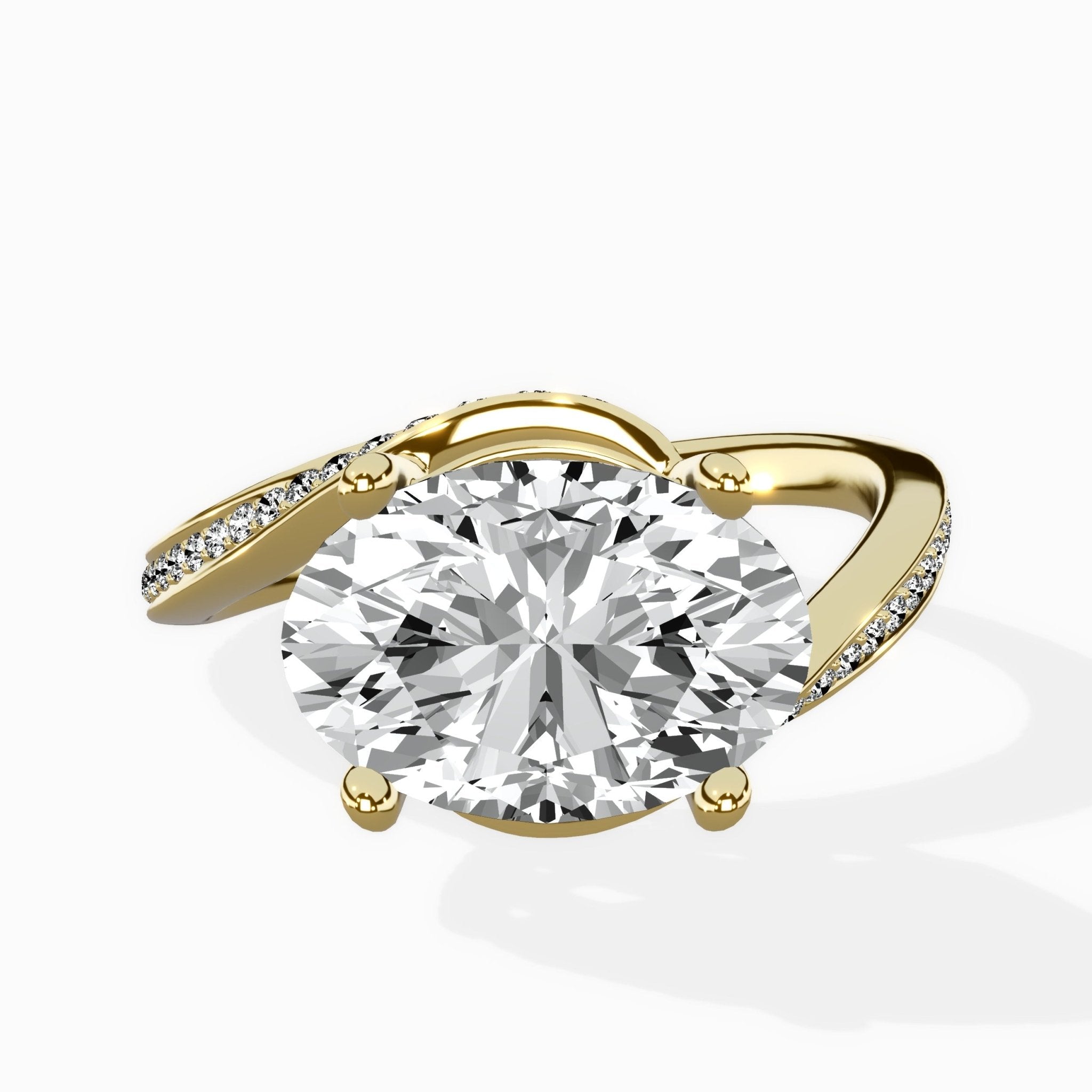 Open Swirl Bypass Solitaire Ring Engagement Ring - The Better Diamonds