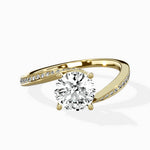 Open Swirl Bypass Solitaire Ring Engagement Ring - The Better Diamonds