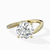 Open Swirl Bypass Solitaire Ring Engagement Ring - The Better Diamonds