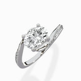 Open Swirl Bypass Solitaire Ring Engagement Ring - The Better Diamonds