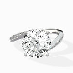 Open Swirl Bypass Solitaire Ring Engagement Ring - The Better Diamonds