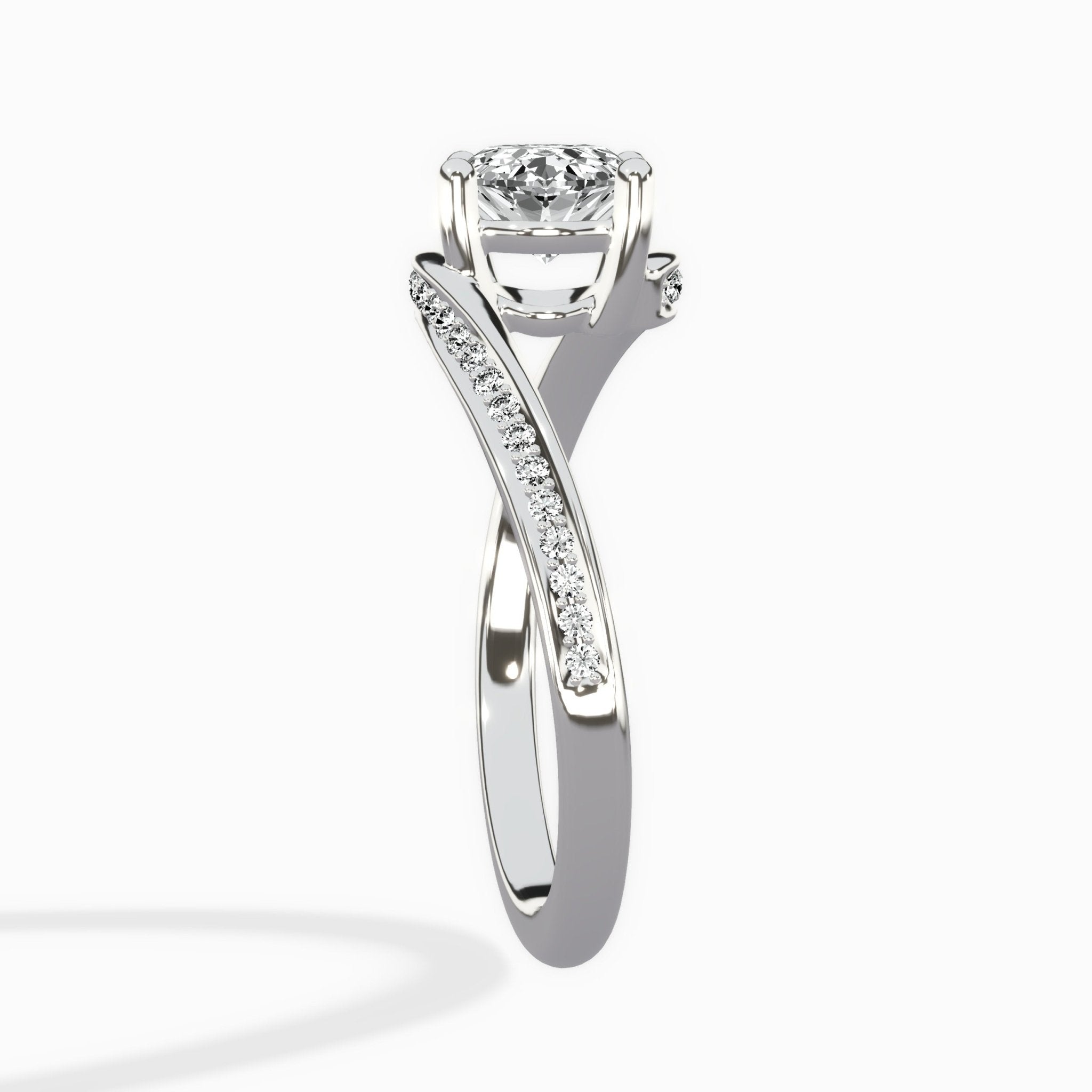 Open Swirl Bypass Solitaire Ring Engagement Ring - The Better Diamonds