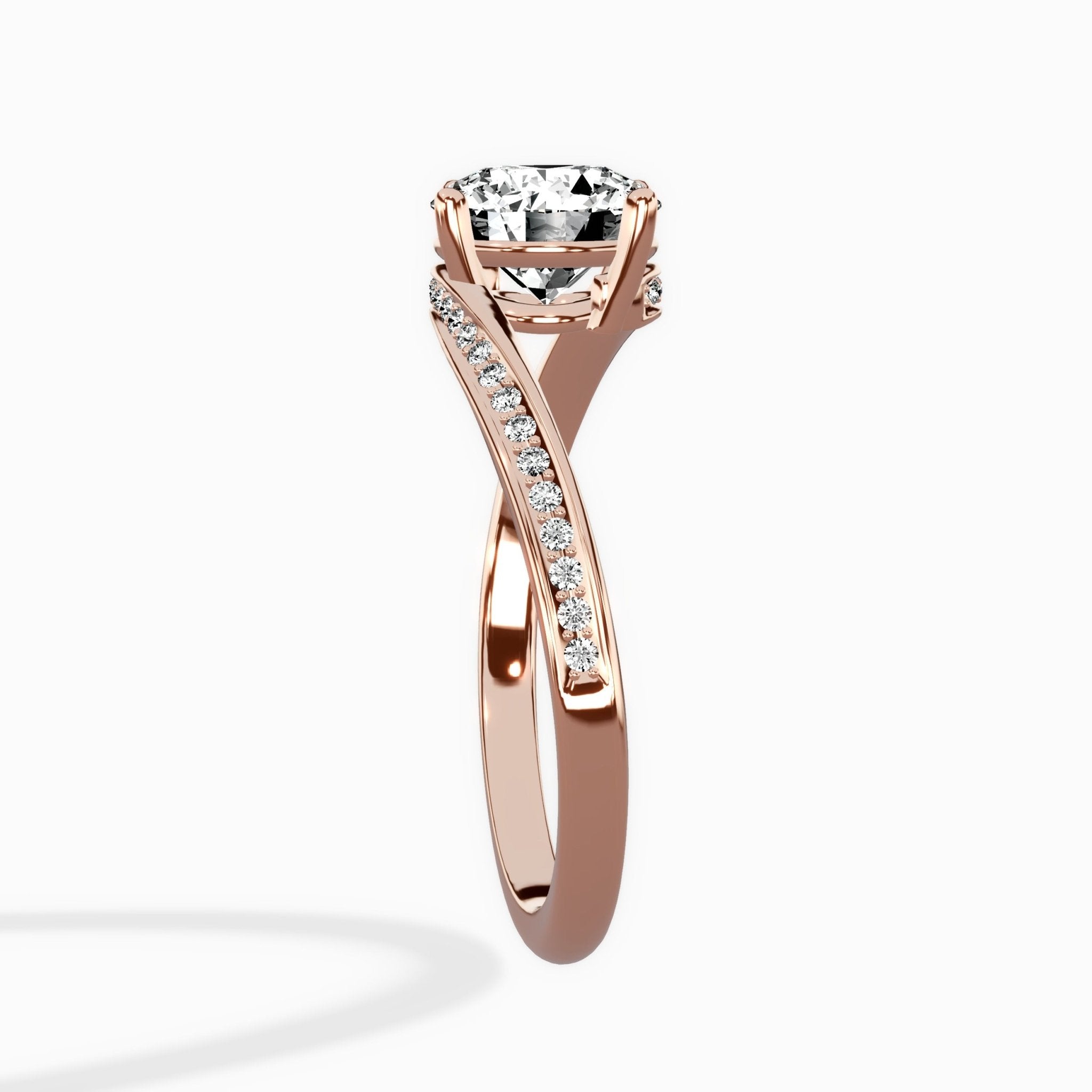 Open Swirl Bypass Solitaire Ring Engagement Ring - The Better Diamonds
