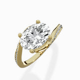 Open Swirl Bypass Solitaire Ring Engagement Ring - The Better Diamonds