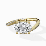 Open Swirl Bypass Solitaire Ring Engagement Ring - The Better Diamonds