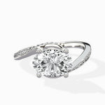 Open Swirl Bypass Solitaire Ring Engagement Ring - The Better Diamonds