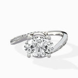 Open Swirl Bypass Solitaire Ring Engagement Ring - The Better Diamonds