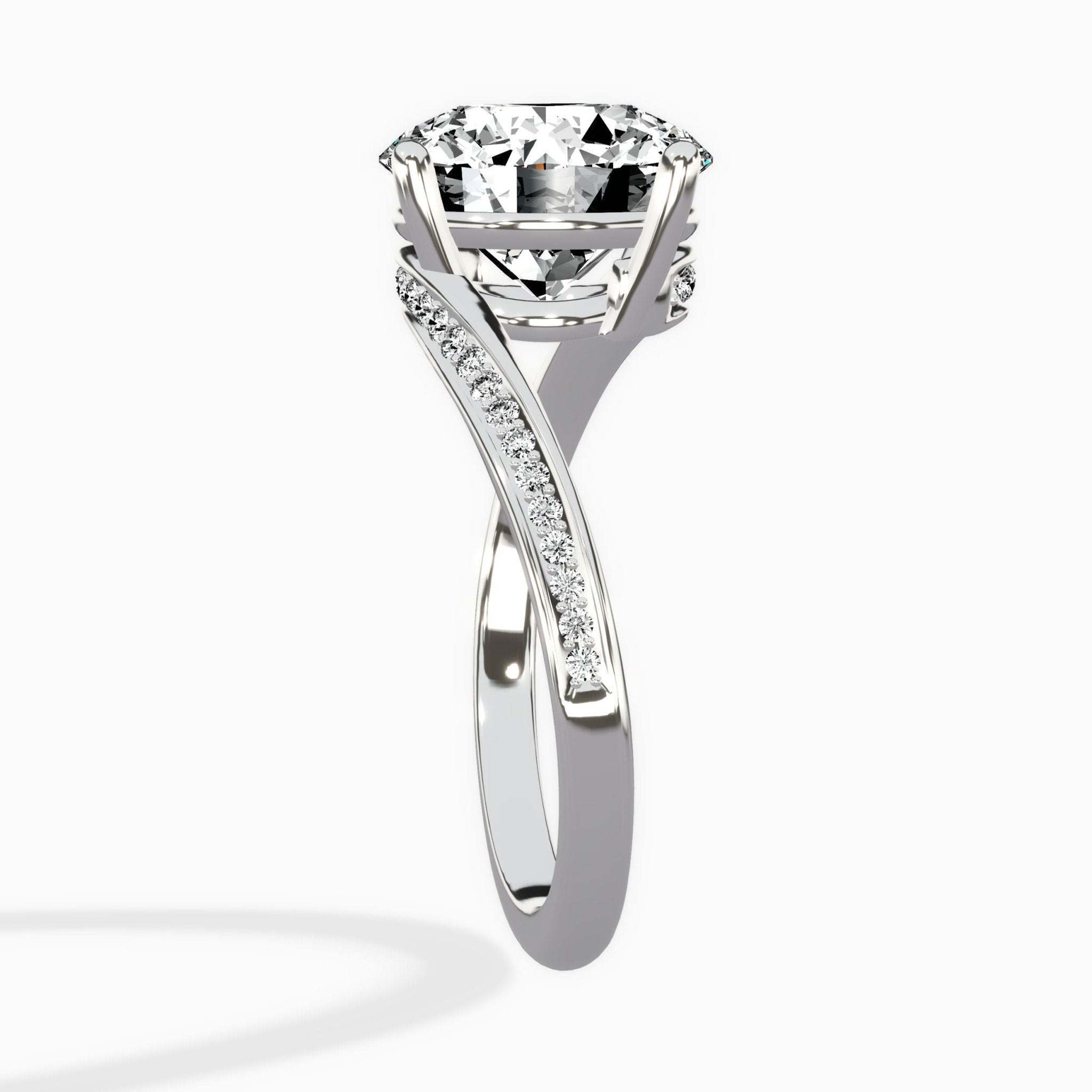 Open Swirl Bypass Solitaire Ring Engagement Ring - The Better Diamonds