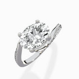 Open Swirl Bypass Solitaire Ring Engagement Ring - The Better Diamonds