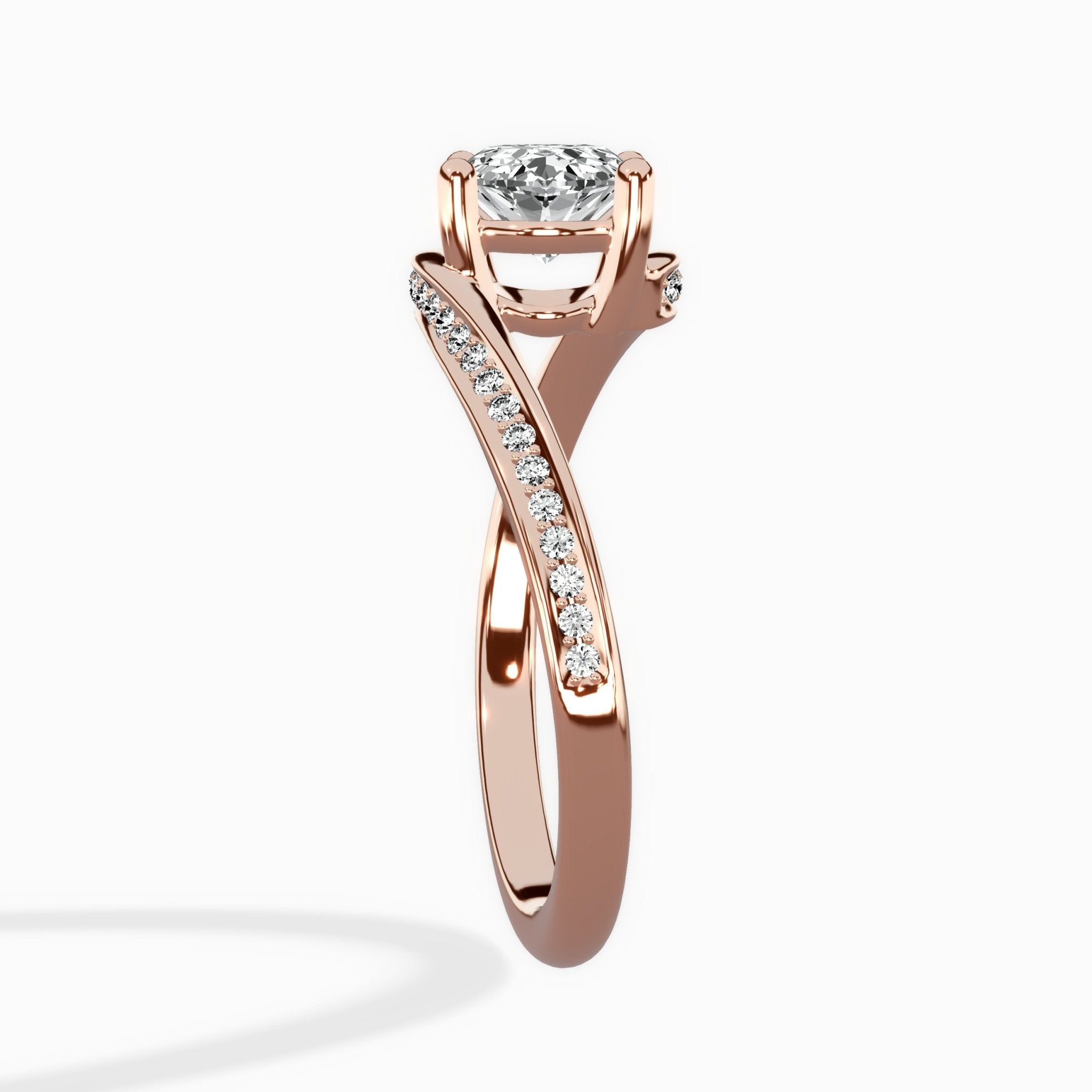Open Swirl Bypass Solitaire Ring Engagement Ring - The Better Diamonds