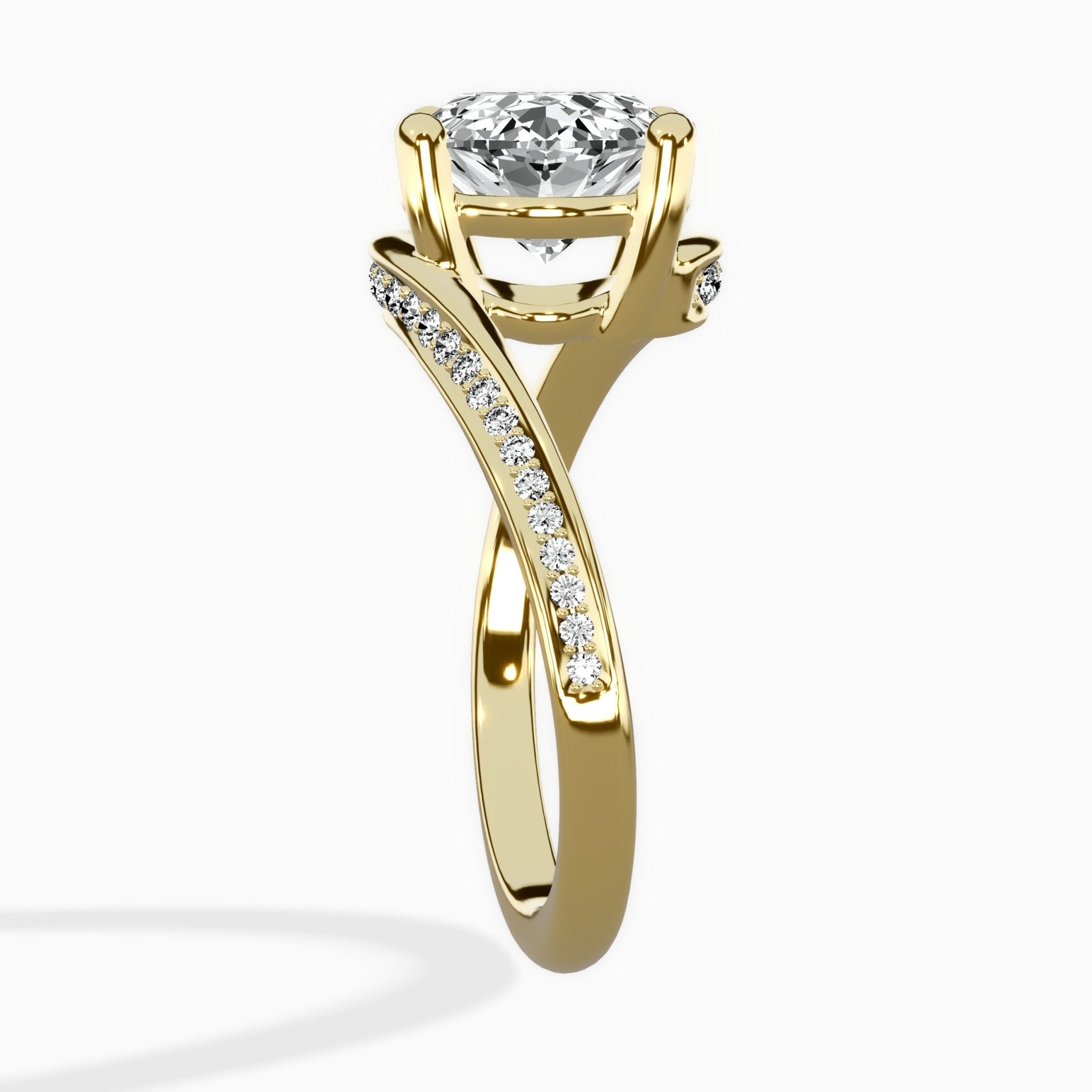 Open Swirl Bypass Solitaire Ring Engagement Ring - The Better Diamonds