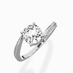 Open Swirl Bypass Solitaire Ring Engagement Ring - The Better Diamonds