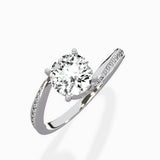 Open Swirl Bypass Solitaire Ring Engagement Ring - The Better Diamonds